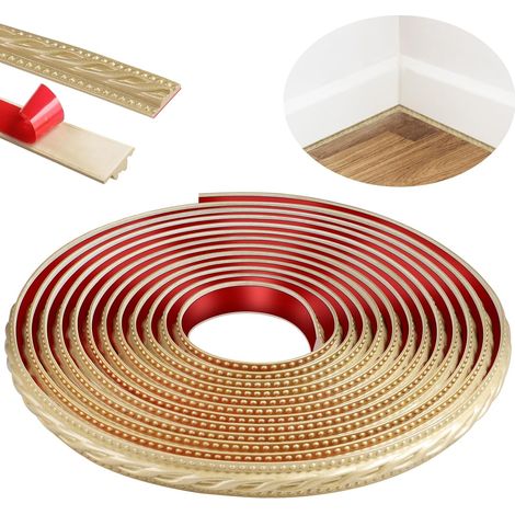 600cm Moulure Adhesive,Peel and Stick Moulure Murale,3D Moulure Decorative for Mirror Frames,Furniture,Door Frames,Ceilings,Home Decoration(Champagne Or) (1/5)