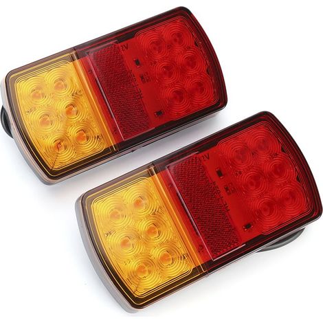 Lot de 2 feux position latéraux pour camion 12 V, LED bicolores 6000 K haute luminosité (1/5)