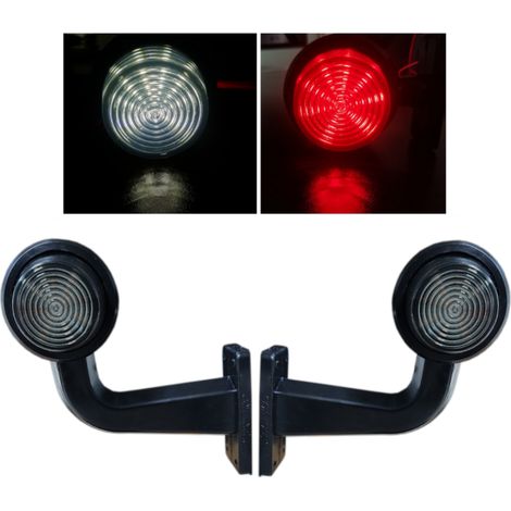 Set mit 2 Stück 12-24V LED-Seitenleuchten, rauchgetöntes Glas, weiß-rot, 2x MAR946