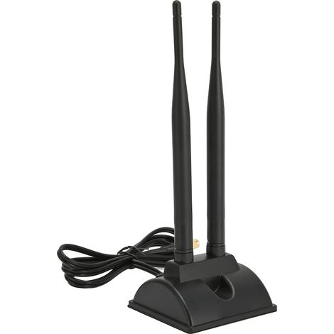 Antenne WiFi double bande 2,4 GHz/5,8 GHz, gain élevé 6 dBi, rotation multidimensionnelle, base magnétique SMA