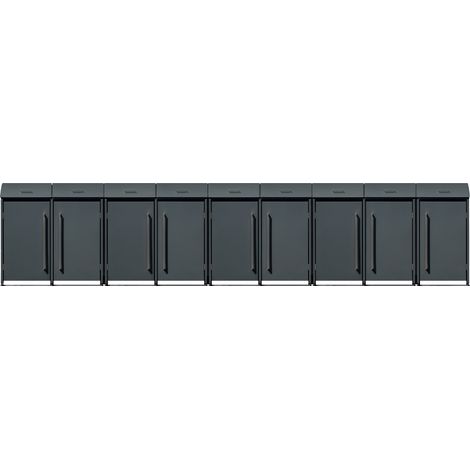 Westmann Metall Mülltonnenbox Moderna 9  9x240 L  Anthrazit  83x628x135 cm