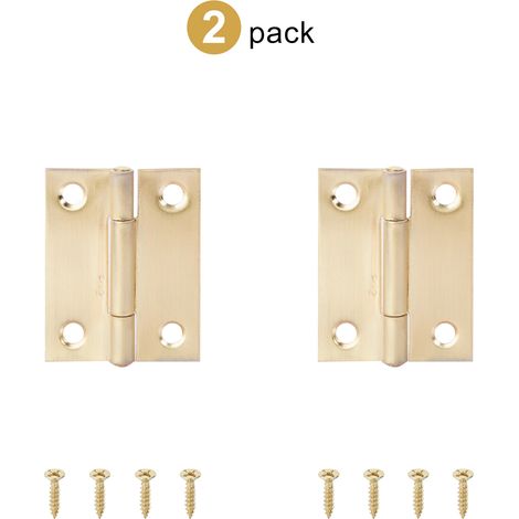(Golden 50,3 mm, lot de 2) Charnières en acier inoxydable (2 pièces), pliables à 270°, noires, petites, pour portes de placards, meubles de cuisine et boîtes en bois. (1/5)