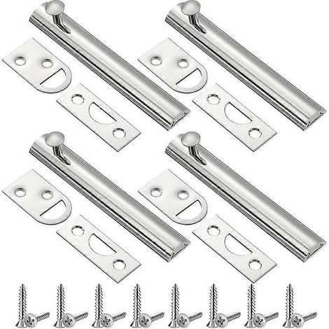 Set mit 4 Schiebetürschlössern, silberfarben. (1/5)