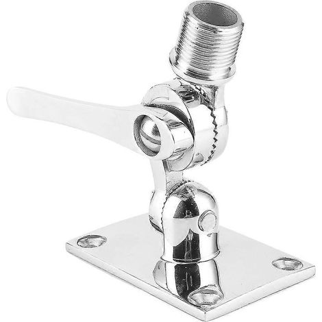 Support de fixation à cliquet pour antenne VHF en acier inoxydable, double axe, base de fixation réglable pour bateau, filetage 1-14 pouces (1/5)