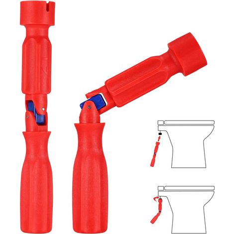 Outil de fixation pour abattant WC, clé universelle PAG6+GF30, pour installation et réparation, rouge (1/5)