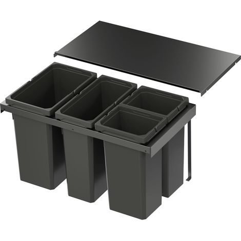VS ENVI Flex Pro Abfalltrennsystem KB 800 mm 1 x 28/1 x 21/2 x 12,5 Liter Lava (1/4)