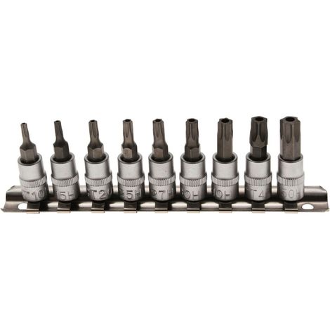 Embouts Torx Mâles - Carré 1/4 Pouces - Chrome Vanadium - TH10 à TH50 - Jeu de 9 Pièces (1/3)