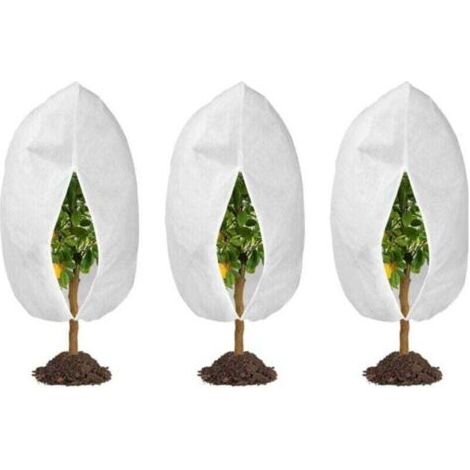 Pack de de 3 Voile Hivernage Plante Exterieur 60 cm x 80 cm Voile Hivernage Plante Exterieur avec Cordon de Serrage Peut être Froid, XU, Résistant aux Intempéries, Chaud, Réutilisable - (1/4)