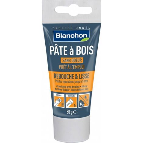 Pâte à bois prêt à l'emploi, petites réparations, teinte hêtre, tube de 80 g - BLANCHON