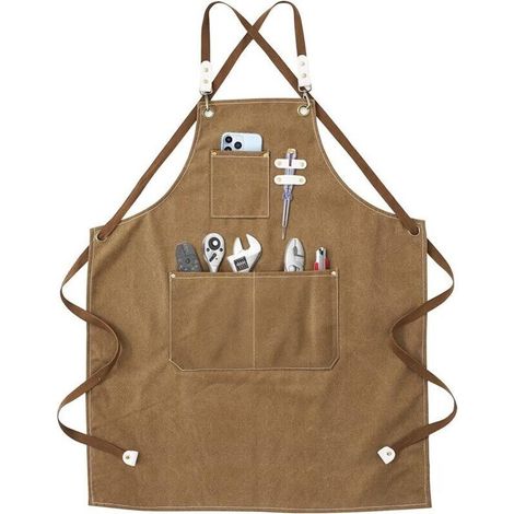 Tablier de Soudure-Tablier de Travail avec Poches, Sangle Croisée Réglable au dos pour Hommes et Femmes, Parfait pour le Jardin, la Cuisine, le Garage 78 57cm (1/4)