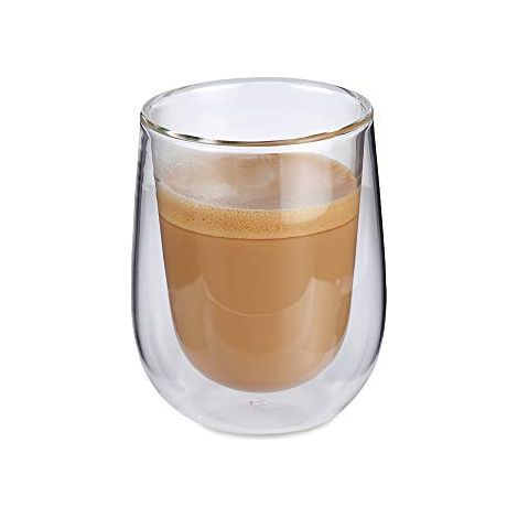 Bicchieri da caffè al latte Cilio, 2 pezzi, a doppia parete, 0,25 l, diametro 9 x 11 cm
