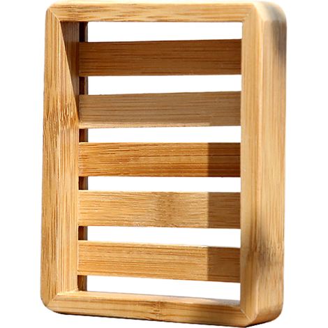 Porte-savon Bois de Bambou Modèle Naturel avec Drainage Élevé pour Savon de Baignoire ou Éponge Solide et Durable (1/5)
