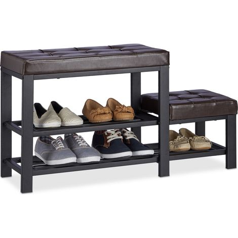 Bank mit schuhablage und hocker 883124