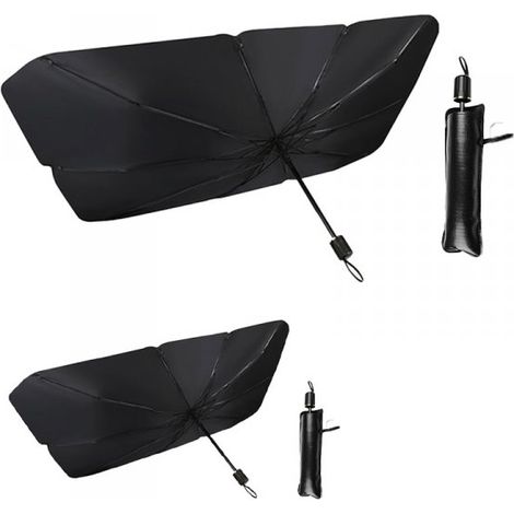 2 Pezzi Ombrello Parasole Auto per Parabrezza 125X65cm + 140X79cm