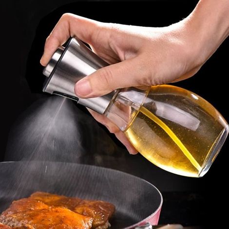 Vaporisateur Huile Cuisine en Verre et Inox pour Cuisson Barbecue 200ml (1/4)