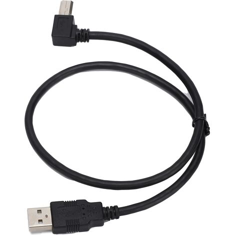 Câble USB-A mâle vers USB-B mâle, 0,5 m, angle droit, noir, pour imprimante (1/5)
