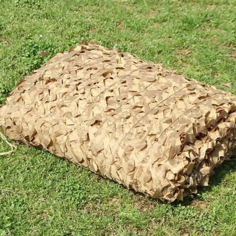 Voile ombrage rectangulaire camouflage 3x4 m – Polyester ajouré – Anti-UV – Sable (1/4)