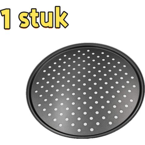 1 plaque à pizza perforée de 26 cm de diamètre, idéale pour la cuisson au four, à la maison ou au restaurant. Elle est perforée et convient parfaitement aux pizzas au fromage et aux pizzas au fromage. (1/5)