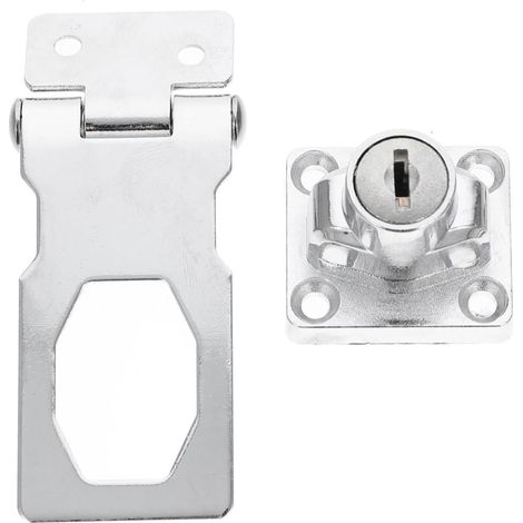 Verrou de Porte pour Armoire en Acier Inoxydable 3 Pouces Brillant, Serrure de Sécurité Robuste Clé, Loquet Moraillon pour Tiroir et Meuble, pour Bureau et Maison (1/5)