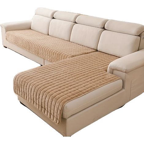 Copridivano, design antiscivolo, facile manutenzione, kaki scuro, 2 pezzi (1/2)