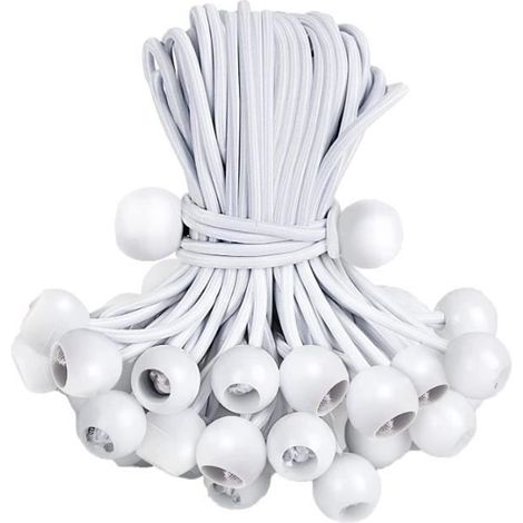 Tendeur Elastique,Sandow Elastique,30Pièces Tendeur Bache pour Bannière,Bâche,Pavillon,Tente,Rideaux Harnais D’extension,Support (1/4)
