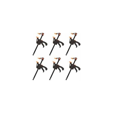 6-Pack F-Clamps, Quick and Easy Clamping, Woodworking Hand Tools, Wooden Doors (4 Inch) (1/5)