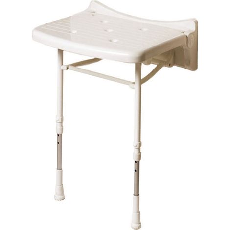 AKW 2000 Series Compact Fold Up Shower Seat - White Unpadded (1/3)