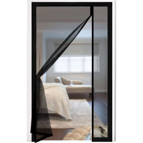 Magnetic Fly Screen Door, 90x210cm Fiberglass Balcony Mosquito Net Side Opening Fly Curtain Magnetic Curtain Door for Balcony Living Room Bedroom Doors (1/5)