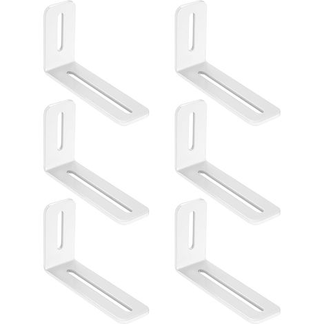 Supports d'angle réglables avec 2 fentes, 6 Pcs Équerres de Fixation en Forme de L pour Meubles, Support en Réglable à 90 degrés, Équerres Rectangulaires, (101+60) x30mm /Blanc Épaisseur 3mm (1/5)