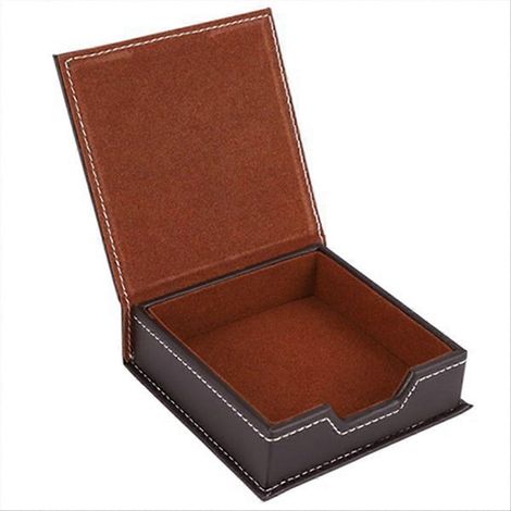 Memobox aus PU-Leder, Büroaccessoires, Organizer, Kartenhalter, Notizhalter, Aufbewahrungsbox für Haftnotizen, Büro- und Schulbedarf B (1/5)