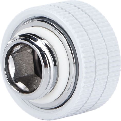 Raccords pour tubes rigides, filetage intérieur hexagonal G1/4" de 14 mm, avec joints toriques, pour système de refroidissement liquide d'ordinateur (blanc). (1/5)