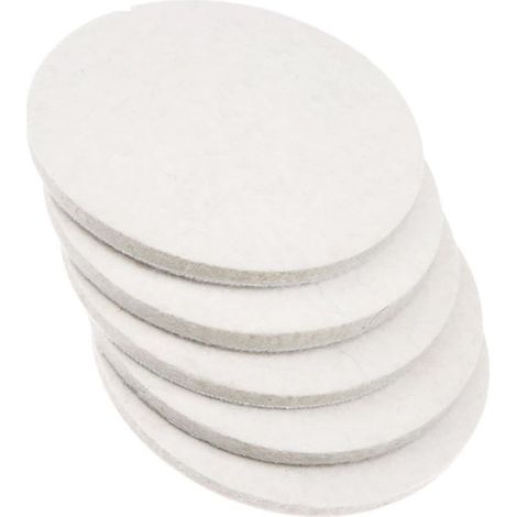 Lot de 5 tampons de polissage en feutre de laine 125 mm x 10 mm (L x l) pour verre, plastique, métal, marbre, cuisine, salle de bain, ponceuse orbitale aléatoire