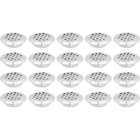 20 Stück 29-mm-Edelstahl-Lüfter, für Küche, Badezimmer, Kleiderschrank, Ankleidezimmer oder Schuhkarton.