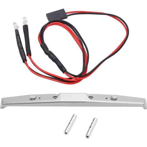 Pare-chocs avant en alliage d'aluminium avec éclairage LED pour voiture RC Axial SCX24 AXI00001 1/24 (argenté) (1/5)