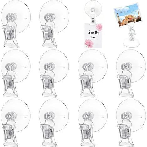 Lot de 10 ventouses d'aquarium avec Clips - Ventouse Pince Salle, Crochet À Ventouses avec Clips, Outil d'alimentation pour Poissons - Feuilles de Plantes, Support d'alimentation pour légumes (1/5)