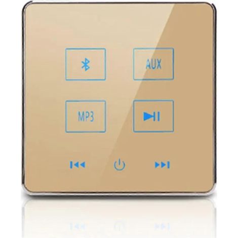Amplificateur mural Bluetooth pour home cinéma avec prise en charge USB et carte TF (or) -- (1/5)
