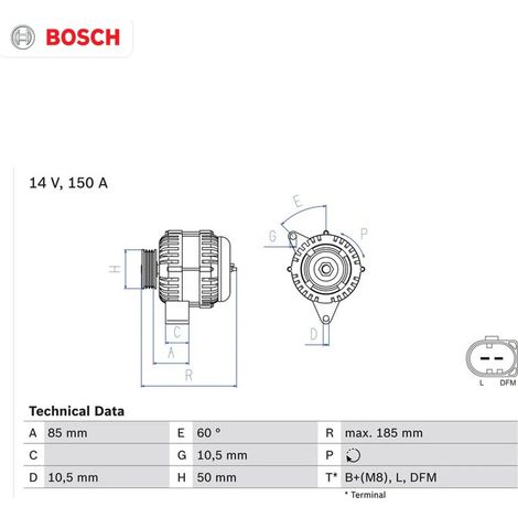 Alternateur BOSCH 0 986 047 550 MERCEDES-BENZ 012 154 13 02 012 154 13 02 80