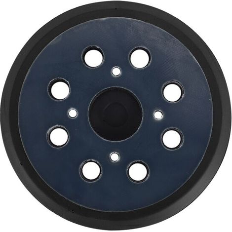 5 Zoll (125 mm) Klett-Schleifpad mit 8 Löchern für Exzenterschleifer, inklusive Tragekabel und selbstklebender Ersatzhalterung. (1/4)