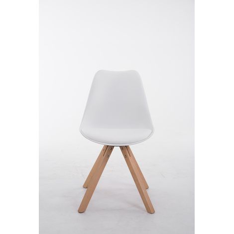 Sedia Toulouse in similpelle gambe quadrate bianco natura (1/5)
