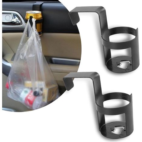 Set di 2 portabicchieri per auto da portiera, portabicchiere portatile, compatibile universalmente con la maggior parte delle auto, colore nero. (1/5)
