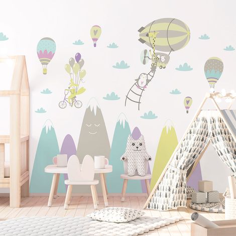 Stickers montagnes scandinaves animaux fantastiques 40 x 60 cm (1/5)