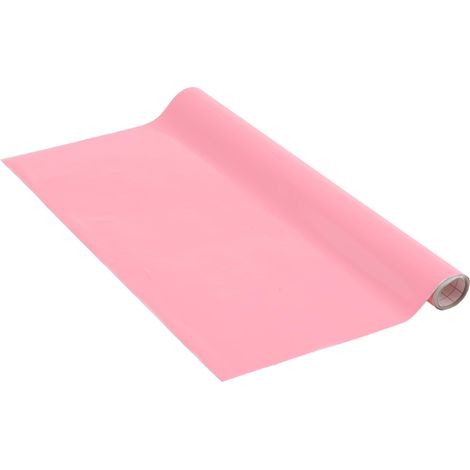 Papier adhésif Vieux rose Mat Rose 67,5 cm x 1,5 m Épaisseur 95μ Film autocollant pour meuble et cuisine film décoratif papier peint PVC sans phtalates Fabriqué en UE (1/5)