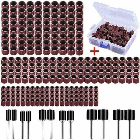 252 Pièces Tambour De Ponçage avec Boîte Gratuite, Comprenant 240 Pièces Bandes de Ponçage et 12 Pièces Tambour Mandrin pour Outils Rotatifs (1/4)