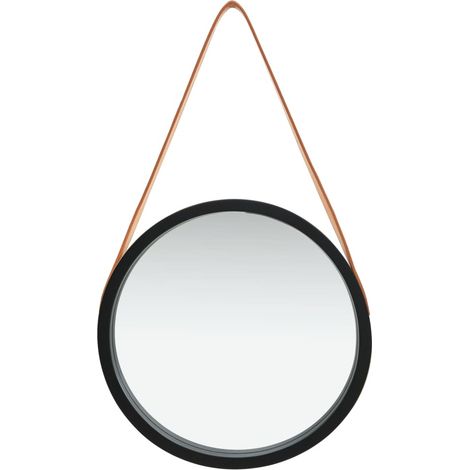 Maison Exclusive - Specchio da Parete con Cinghia 40 cm Nero