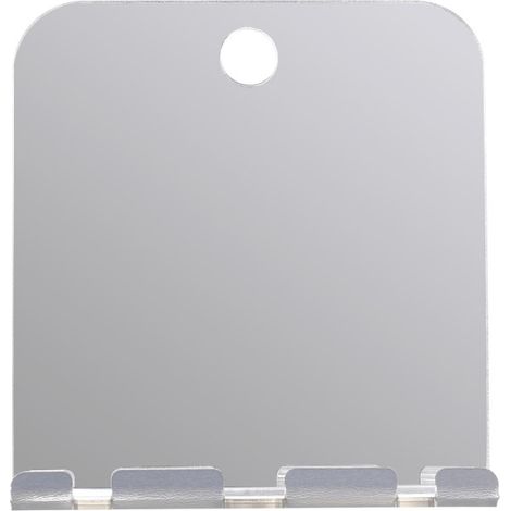 Beschlagfreier Duschspiegel zum Rasieren mit Saugnapf, tragbar und im Taschenformat, ideal für Make-up, Bartpflege und auf Reisen. Rechteckige Form.