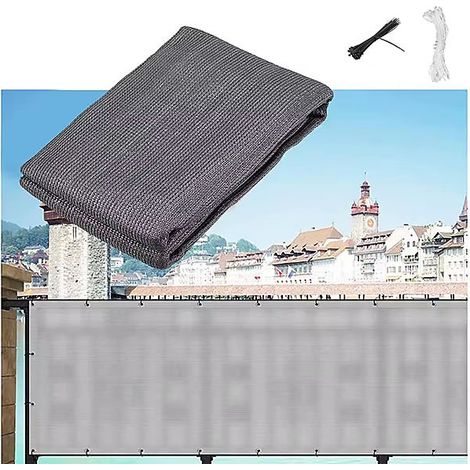 0,9x5 mètres, écran de confidentialité pour balcon, clôture décorative, tissu d&aposombrage perméable pour l&aposextérieur (1/5)