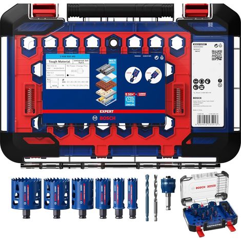 Bosch EXPERT 9pc Tough Multi Material Hole Saw Set Electrician Plumber 22 - 68mm