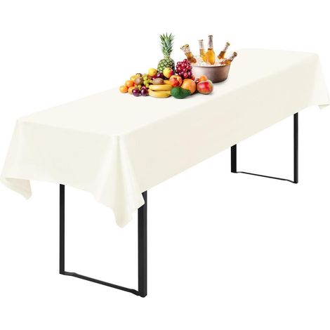 Tischdecke Bierzeltgarnitur 100x250cm wasserdicht Elfenbein Polyester für Bierzelttische