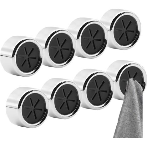 Küchenhandtuchhalter, selbstklebender Wandhaken, kein Bohren erforderlich, für Badezimmer, Kleiderschrank, Garage (8er-Pack)