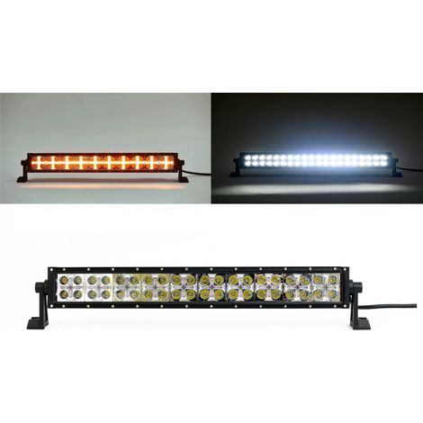 54 cm LED-Bar, LED-Dioden-Scheinwerfer, weißes und orangefarbenes/gelbes Licht, Blitz/Flash, CROSS DRL, 120W, 12V/24V